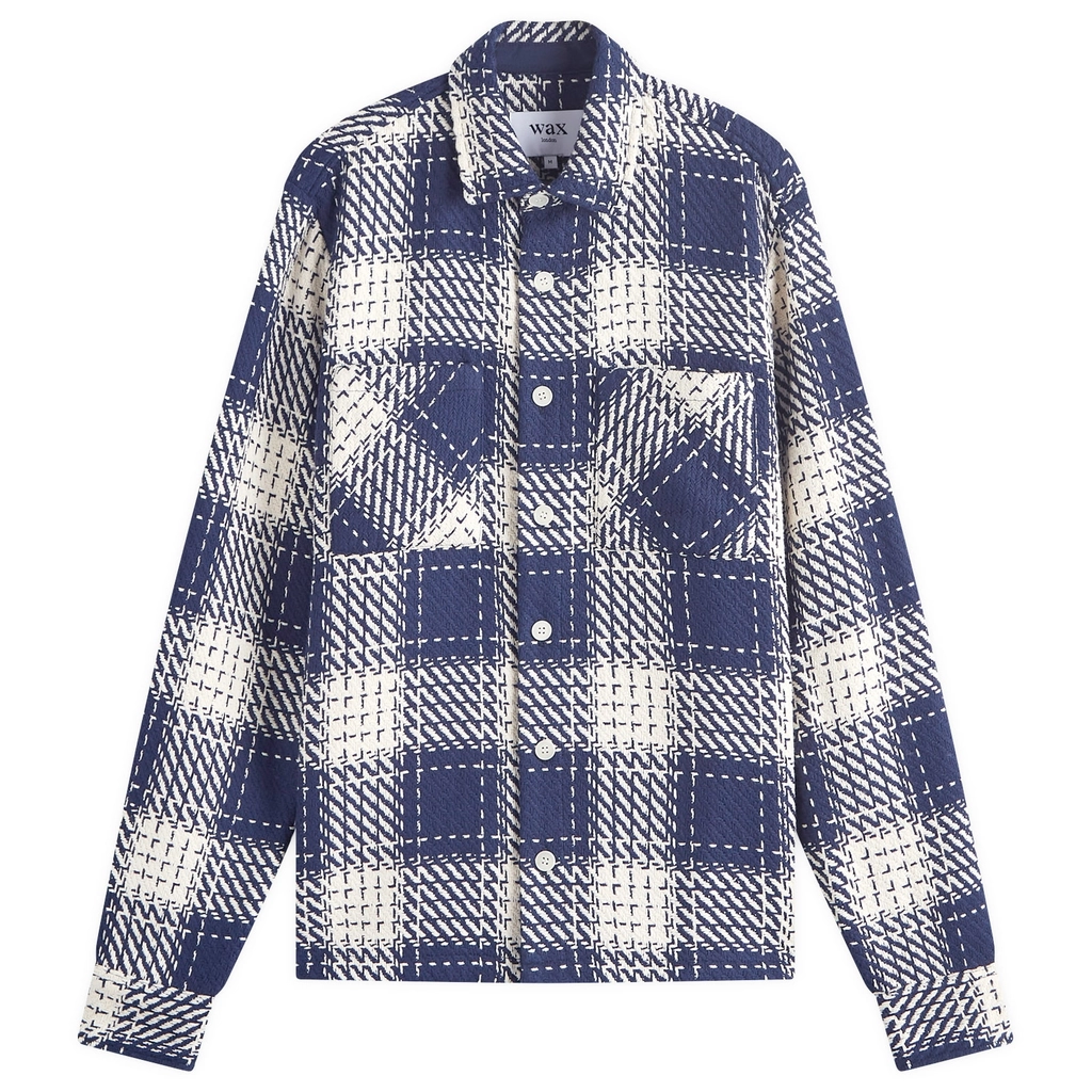 Wax London Men's Whiting Beatnik Overshirt Marine